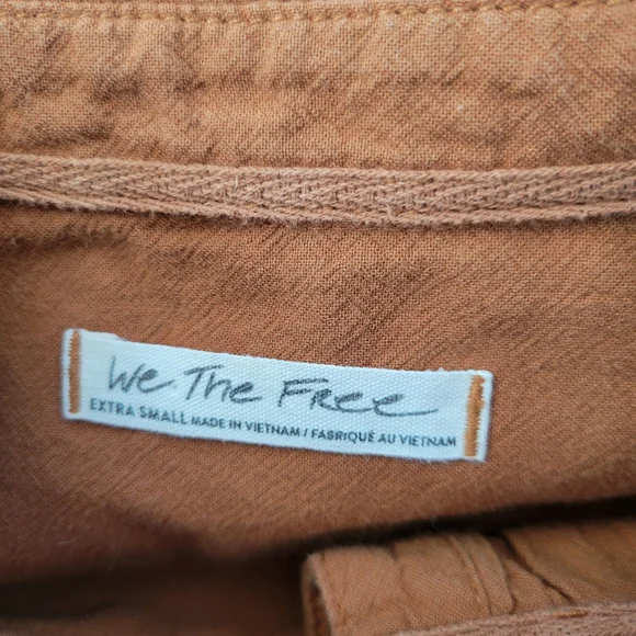 NEW We The Free People Cool & Clean Thermal Waffle Knit Button Down Shirt XS - Picture 13 of 16